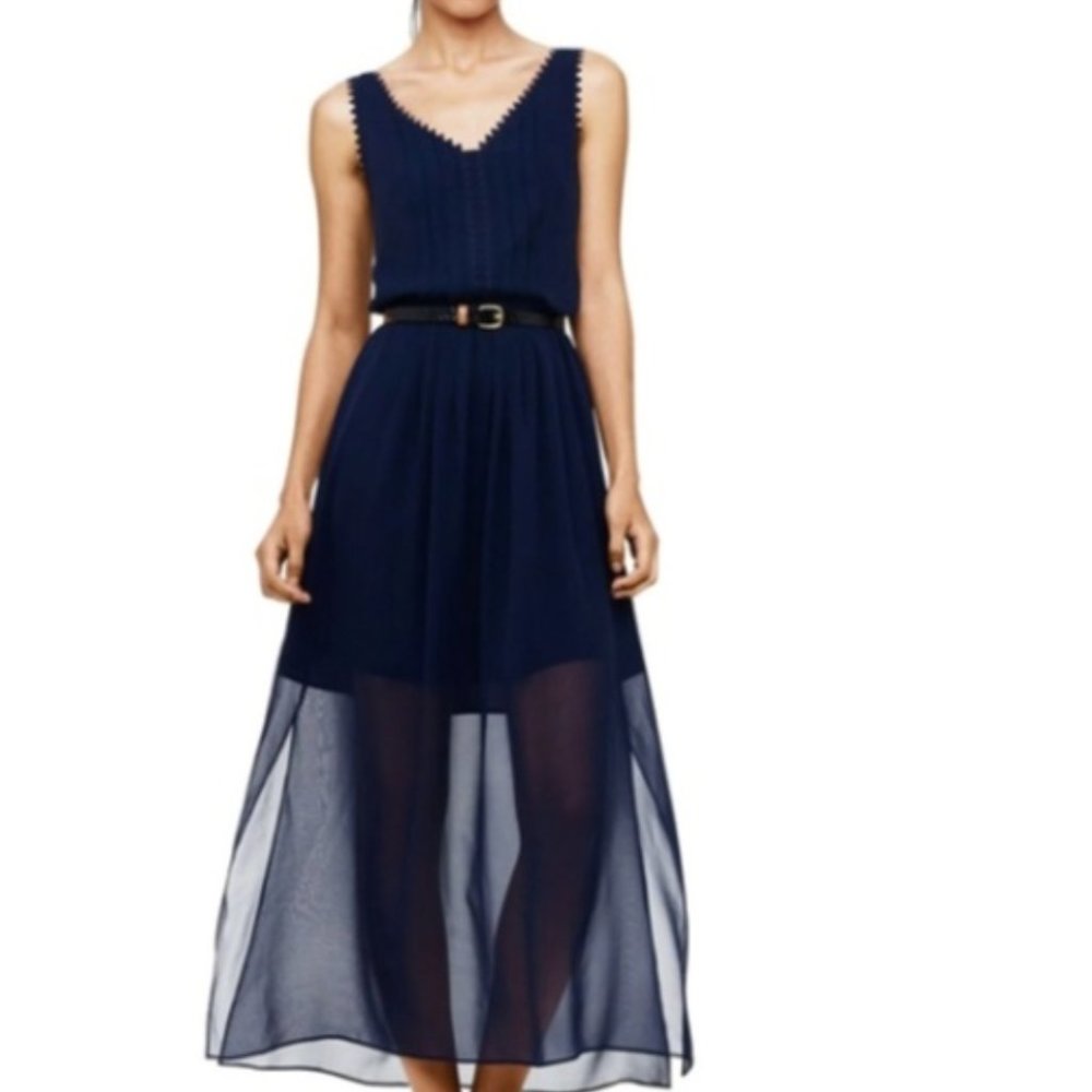 club monaco navy blue dress Tomi Sz 0 EUC Shirt dress